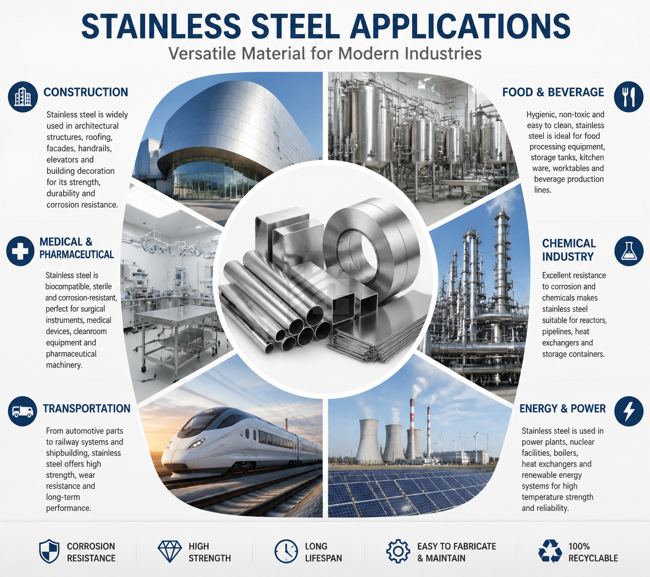 Stainless Steel Applications and Uses in Modern Industries